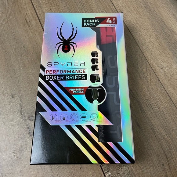 Spyder Underwear & Socks New Mens Spyder Performance Boxer Briefs With Pro Mesh Panels 4